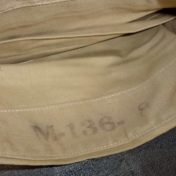 1951 sz6 3/4 KOREAN WAR GARRISON OVERSEAS KHAKI TAN UNPIPED CAP SV 370 - Picture 4 of 7